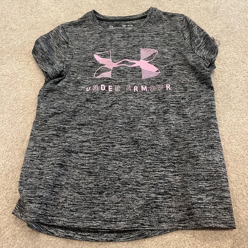 Under Armour black and pink T Shirt size M Kids